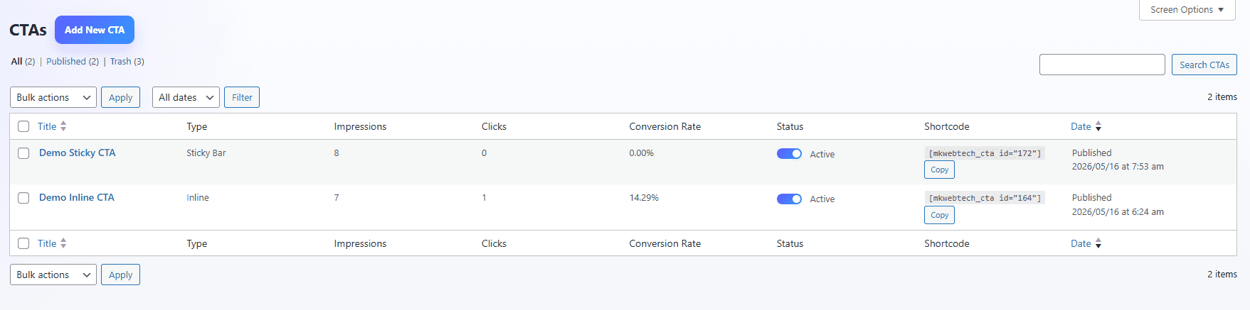 Floating buttons demo editor